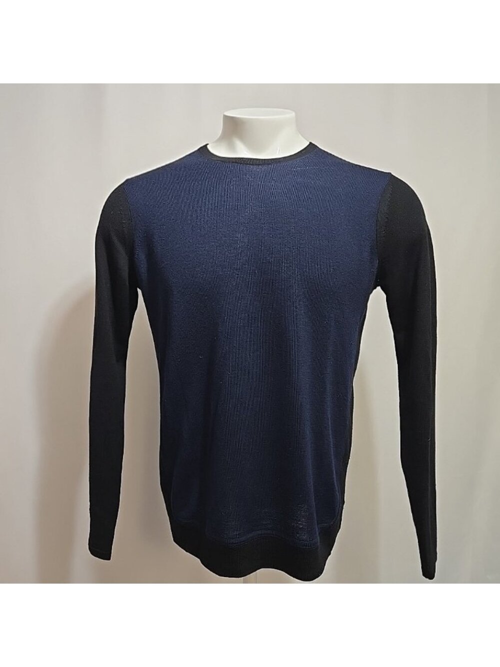 Zachary Prell 100% Merino Wool Sweater Mens Size Small Black and Blue